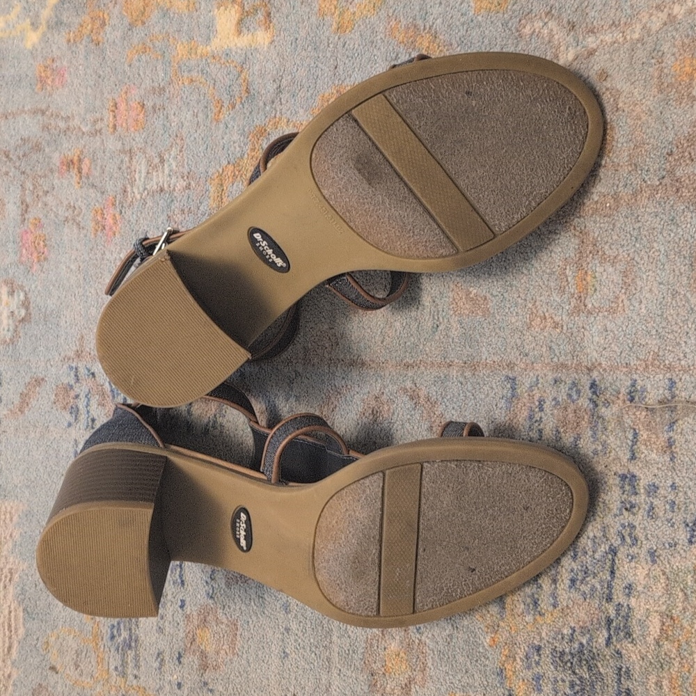 Dr. Scholl's Navy and Tan Heeled Sandals - Picture 6 of 7